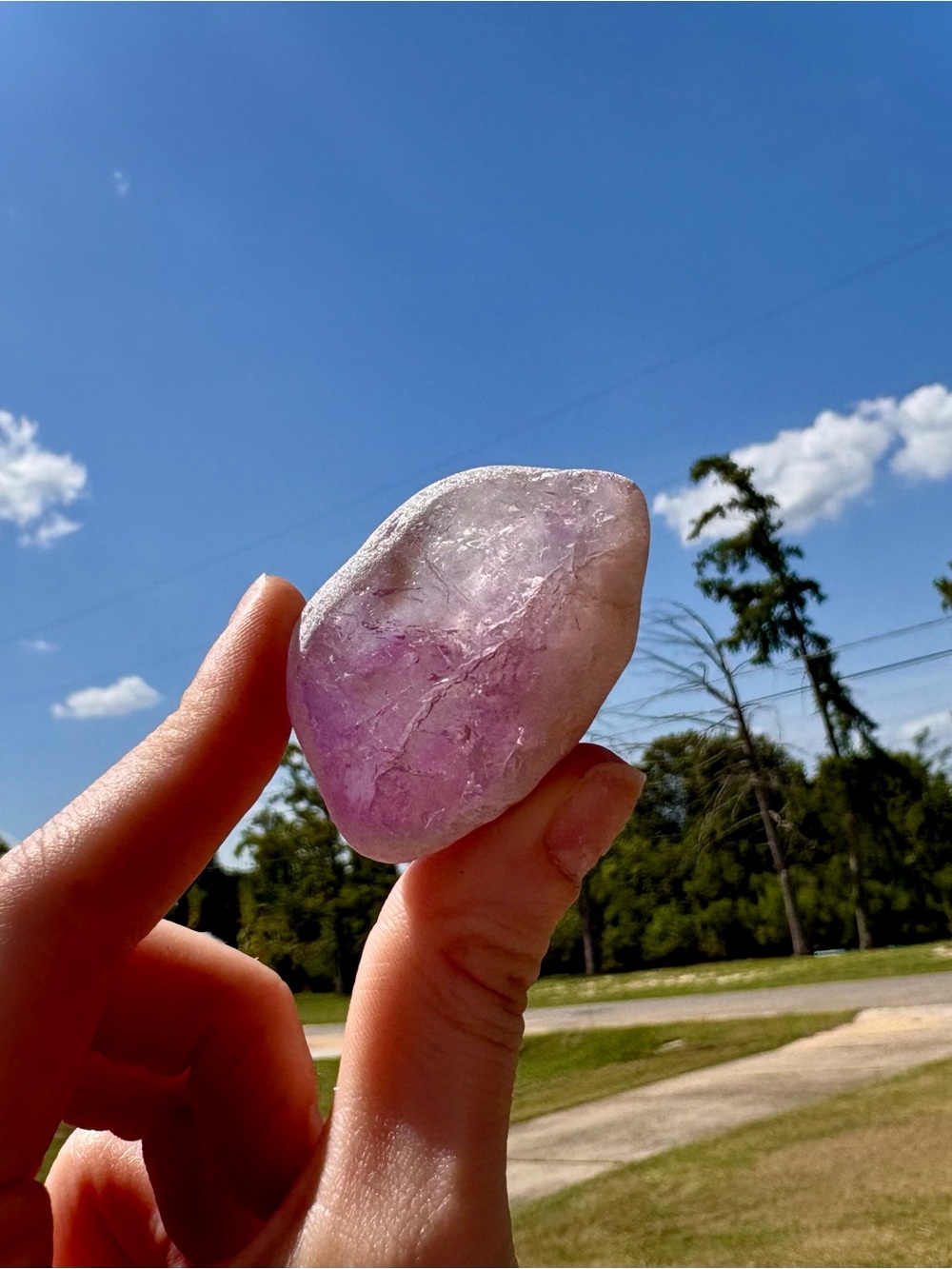 Polished Light Purple Tumbled Crystal